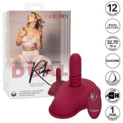 CALEXOTICS - MASAJEADOR DE RIENDO CON DOBLE MOTOR Y CONTROL REMOTO, ROJO