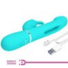 PRETTY LOVE - VIBRADOR MULTIFUNCIÓN 3 EN 1 KAMPAS RABBIT CON LENGUA VERDE AGUA