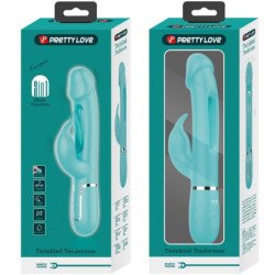 PRETTY LOVE - VIBRADOR MULTIFUNCIÓN 3 EN 1 KAMPAS RABBIT CON LENGUA VERDE AGUA