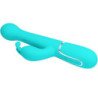 PRETTY LOVE - VIBRADOR DEJON RABBIT MULTIFUNCIÓN 3 EN 1 VERDE AGUA