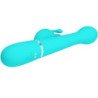 PRETTY LOVE - VIBRADOR DEJON RABBIT MULTIFUNCIÓN 3 EN 1 VERDE AGUA