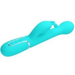 PRETTY LOVE - VIBRADOR DEJON RABBIT MULTIFUNCIÓN 3 EN 1 VERDE AGUA
