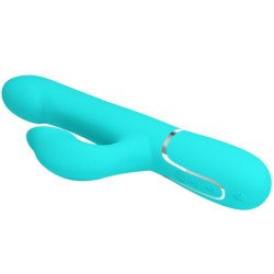 AMOR PRECIOSO - VIBRADOR CON FORMA DE CONEJO CON PERLAS VERDE AGUA
