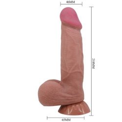 PRETTY LOVE - SERIE PIEL DESLIZANTE DILDO REALISTA CON VENTOSA DE PIEL MARRÓN DESLIZANTE DE 20,6 CM