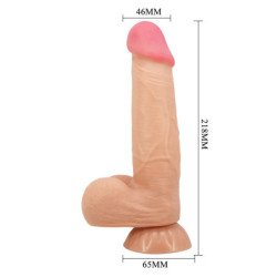 PRETTY LOVE - SERIE DE PIEL DESLIZANTE DILDO REALISTA CON VENTOSA DE PIEL DESLIZANTE 21,8 CM