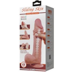 PRETTY LOVE - SERIE DE PIEL DESLIZANTE DILDO REALISTA CON VENTOSA DE PIEL DESLIZANTE MARRÓN 24 CM