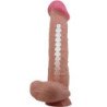 PRETTY LOVE - SERIE DE PIEL DESLIZANTE DILDO REALISTA CON VENTOSA DE PIEL DESLIZANTE MARRÓN 26 CM