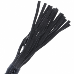OSCURIDAD - LÁTIGO DE BONDAGE NEGRO CON MANGO DE CUERO
