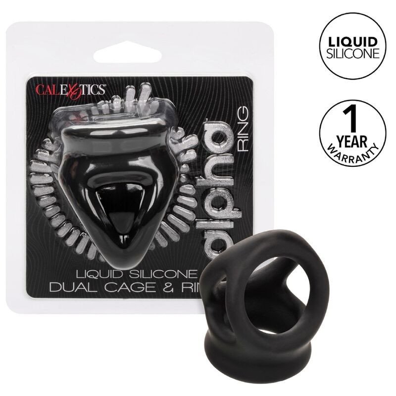 CALEXOTICS - ANILLO DE DOBLE JAULA ALPHA NEGRO