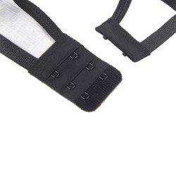 SUBBLIME - CONJUNTO DE 3 PIEZAS SUJETADOR + TANGA + LIGUERO DE ENCAJE NEGRO L/XL