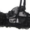 SUBBLIME - CONJUNTO DE 3 PIEZAS SUJETADOR + TANGA + LIGUERO ESTAMPADO FLORAL NEGRO L/XL