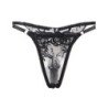 SUBBLIME - CONJUNTO DE 3 PIEZAS SUJETADOR + TANGA + LIGUERO ESTAMPADO FLORAL NEGRO TALLA S/M