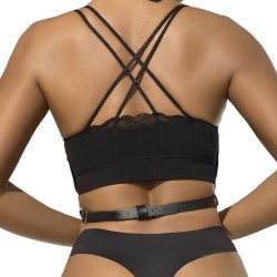 SUBBLIME - ARNÉS DE PECHO CON CADENAS DE CUERO NEGRO TALLA ÚNICA