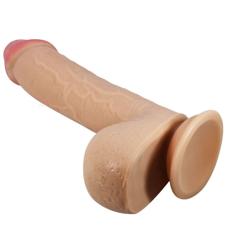 PRETTY LOVE - SERIE DE PIEL DESLIZANTE DILDO REALISTA CON VENTOSA DE PIEL DESLIZANTE, 23,4 CM