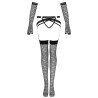 LIVCO CORSETTI FASHION - CONJUNTO NEMALIA LIGUERO + MEDIAS + GUANTES NEGROS