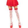 LEG AVENUE - CALCETINES ALTOS TIPO HONGO ROJOS/BLANCOS