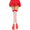 LEG AVENUE - CALCETINES ALTOS TIPO HONGO ROJOS/BLANCOS