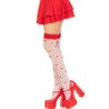 LEG AVENUE - CALCETINES ALTOS TIPO HONGO ROJOS/BLANCOS