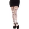 LEG AVENUE - MEDIAS CON ABERTURAS EN FORMA DE CORAZÓN Y LAZOS BLANCOS