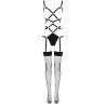 LIVCO CORSETTI FASHION - THIARA LC 20213 CONJUNTO DE BODY + MEDIAS NEGRO S/M