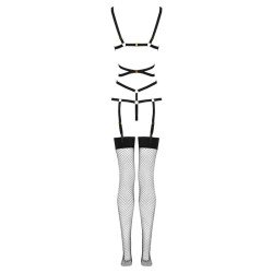 LIVCO CORSETTI FASHION - THIARA LC 20213 CONJUNTO DE BODY + MEDIAS NEGRO S/M