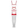 LIVCO CORSETTI FASHION - THIARA LC 20213 CONJUNTO DE BODY + MEDIAS ROJO S/M
