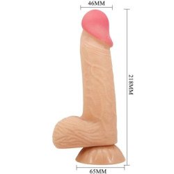 PRETTY LOVE - SERIE DE PIEL DESLIZANTE DILDO REALISTA CON VENTOSA DE PIEL DESLIZANTE DE 20,6 CM