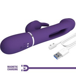 PRETTY LOVE - VIBRADOR MULTIFUNCIÓN KAMPAS RABBIT 3 EN 1 CON LENGUA VIOLETA