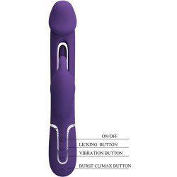 PRETTY LOVE - VIBRADOR MULTIFUNCIÓN KAMPAS RABBIT 3 EN 1 CON LENGUA VIOLETA