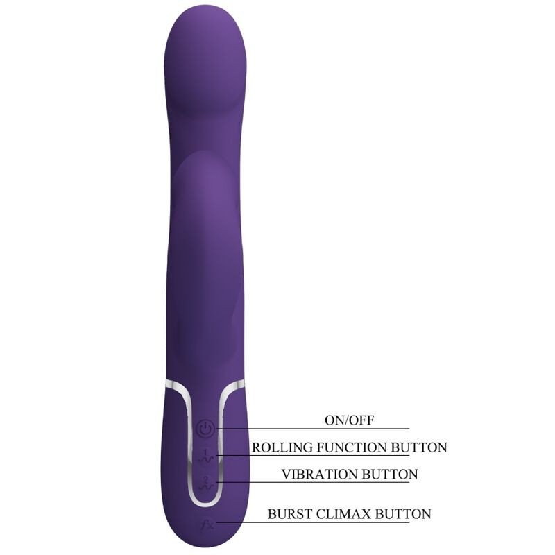 PRETTY LOVE - VIBRADOR ZALIN RABBIT CON PERLAS 4 EN 1 MORADO