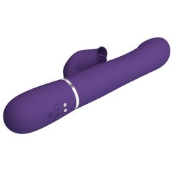 PRETTY LOVE - VIBRADOR ZALIN RABBIT CON PERLAS 4 EN 1 MORADO