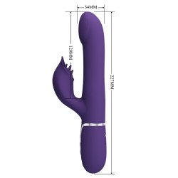 PRETTY LOVE - VIBRADOR ZALIN RABBIT CON PERLAS 4 EN 1 MORADO