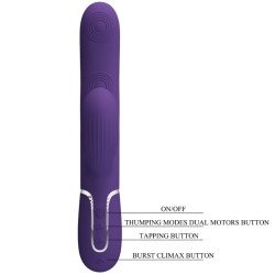 PRETTY LOVE - PERLITA VIBRADOR PUNTO G 3 EN 1 MULTIFUNCIÓN MORADO
