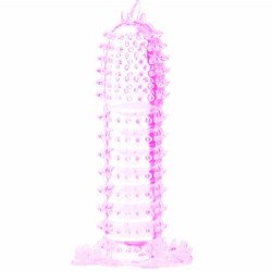 BAILE - FUNDA PARA EL PENE CON PUNTOS ESTIMULANTES ROSAS 14 CM
