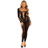 LEG AVENUE - BODY STOCKING NEGRO PARA TOBILLOS SIN LÍMITES