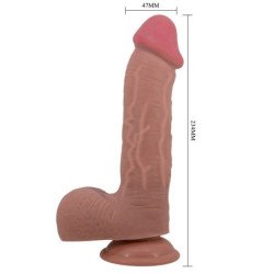 PRETTY LOVE - SERIE DE PIEL DESLIZANTE DILDO REALISTA CON VENTOSA DE PIEL DESLIZANTE MARRÓN 23,4 CM