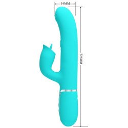 AMOR PRECIOSO - VIBRADOR CON FORMA DE CONEJO CON EXTREMO VERDE AGUA PARA LAMER