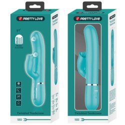 AMOR PRECIOSO - VIBRADOR CON FORMA DE CONEJO CON EXTREMO VERDE AGUA PARA LAMER